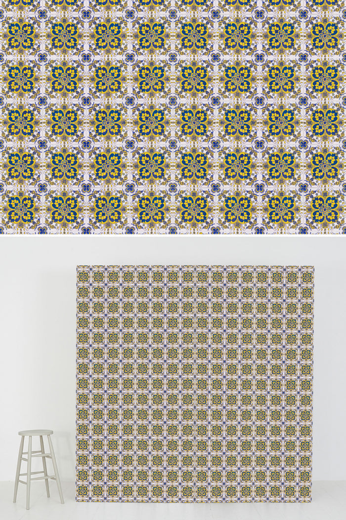 #0208 | Tile | Blue Yellow