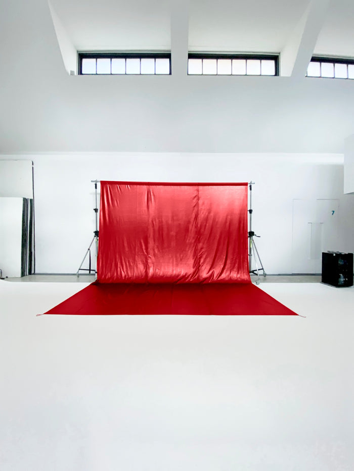 Metallic Red - photography backdrop - a ready to hire digitally printed sustainable photography background