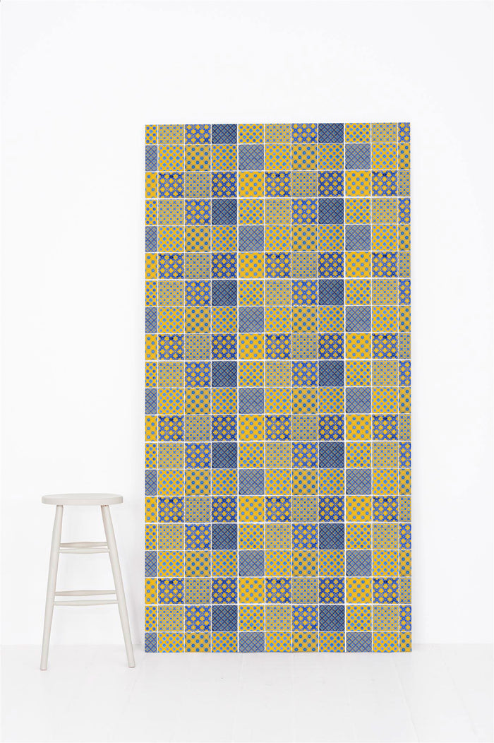 #0318 | Tile | Blue + Yellow