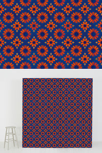 #0322 | Tile | Orange & Blue