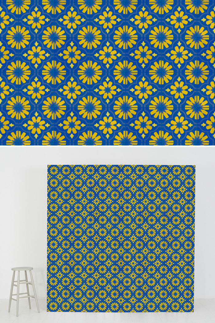 #0322 | Tile | Yellow & Blue